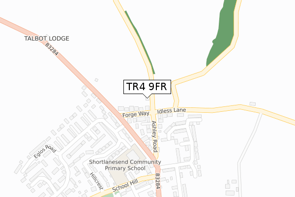 TR4 9FR map - large scale - OS Open Zoomstack (Ordnance Survey)