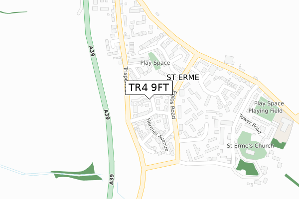 TR4 9FT map - large scale - OS Open Zoomstack (Ordnance Survey)