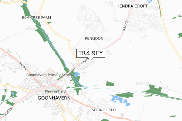 TR4 9FY map - small scale - OS Open Zoomstack (Ordnance Survey)