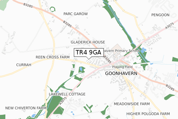 TR4 9GA map - small scale - OS Open Zoomstack (Ordnance Survey)