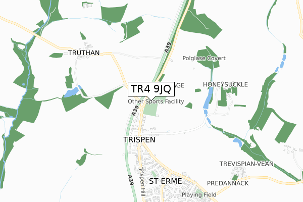 TR4 9JQ map - small scale - OS Open Zoomstack (Ordnance Survey)