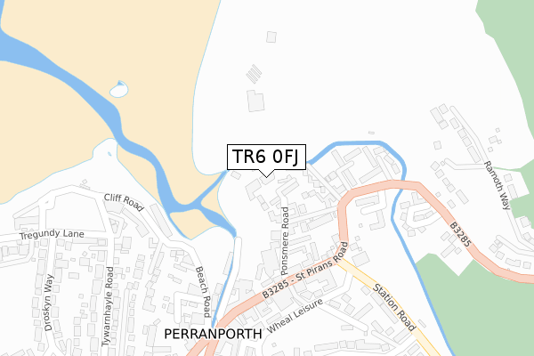 TR6 0FJ map - large scale - OS Open Zoomstack (Ordnance Survey)