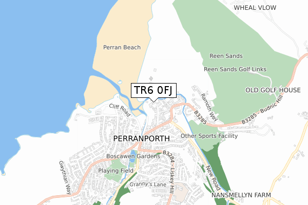 TR6 0FJ map - small scale - OS Open Zoomstack (Ordnance Survey)