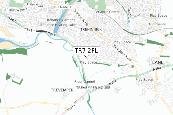 TR7 2FL map - small scale - OS Open Zoomstack (Ordnance Survey)