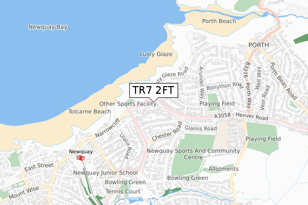 TR7 2FT map - small scale - OS Open Zoomstack (Ordnance Survey)