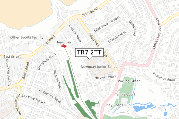 TR7 2TT map - large scale - OS Open Zoomstack (Ordnance Survey)