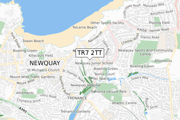 TR7 2TT map - small scale - OS Open Zoomstack (Ordnance Survey)