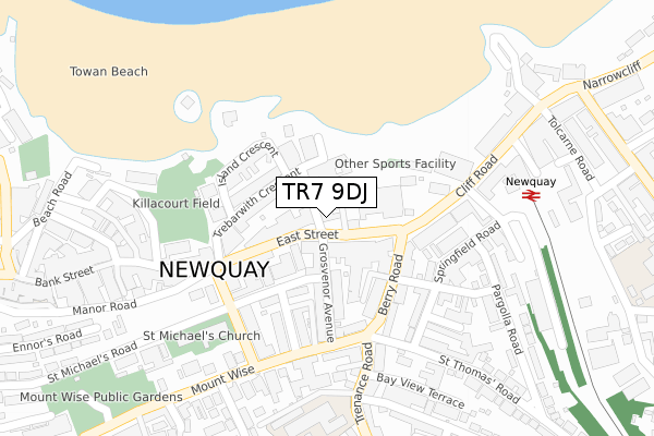 TR7 9DJ map - large scale - OS Open Zoomstack (Ordnance Survey) TR7 9DJ map - large scale - OS Open Zoomstack (Ordnance Survey)