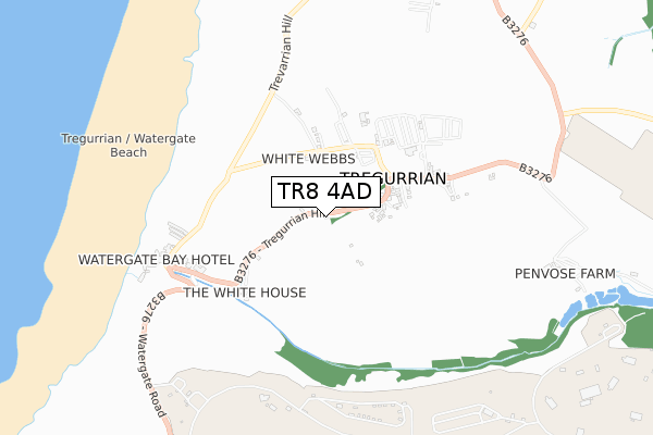 TR8 4AD map - small scale - OS Open Zoomstack (Ordnance Survey)