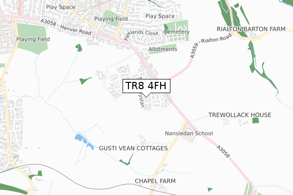 TR8 4FH map - small scale - OS Open Zoomstack (Ordnance Survey)