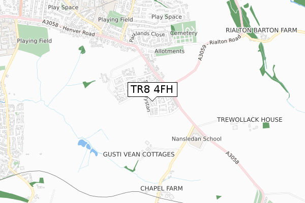 TR8 4FH map - small scale - OS Open Zoomstack (Ordnance Survey) TR8 4FH map - small scale - OS Open Zoomstack (Ordnance Survey)