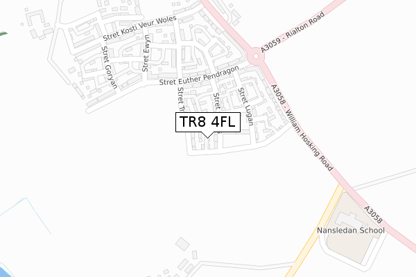 TR8 4FL map - large scale - OS Open Zoomstack (Ordnance Survey)