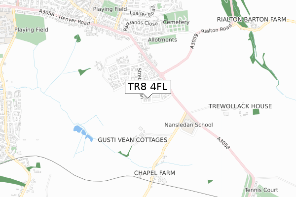 TR8 4FL map - small scale - OS Open Zoomstack (Ordnance Survey)