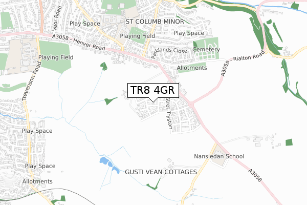 TR8 4GR map - small scale - OS Open Zoomstack (Ordnance Survey) TR8 4GR map - small scale - OS Open Zoomstack (Ordnance Survey)