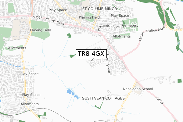 TR8 4GX map - small scale - OS Open Zoomstack (Ordnance Survey)