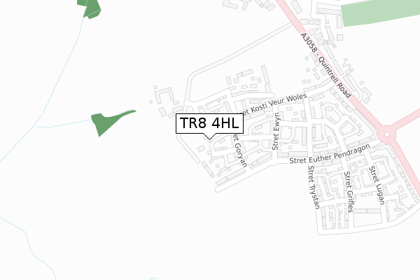TR8 4HL map - large scale - OS Open Zoomstack (Ordnance Survey)