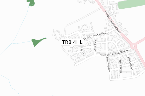 TR8 4HL map - large scale - OS Open Zoomstack (Ordnance Survey) TR8 4HL map - large scale - OS Open Zoomstack (Ordnance Survey)