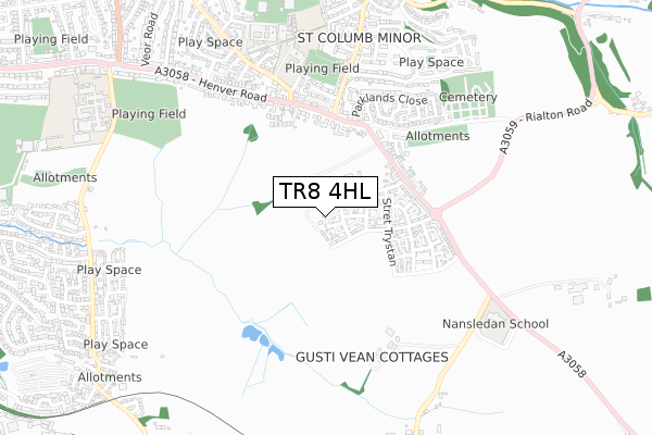 TR8 4HL map - small scale - OS Open Zoomstack (Ordnance Survey)