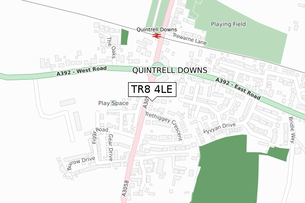 TR8 4LE map - large scale - OS Open Zoomstack (Ordnance Survey)