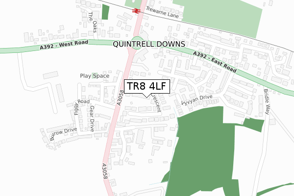 TR8 4LF map - large scale - OS Open Zoomstack (Ordnance Survey)