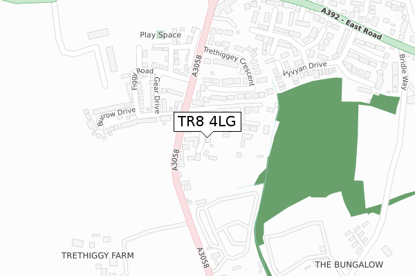 TR8 4LG map - large scale - OS Open Zoomstack (Ordnance Survey)