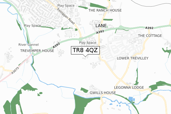 TR8 4QZ map - small scale - OS Open Zoomstack (Ordnance Survey)