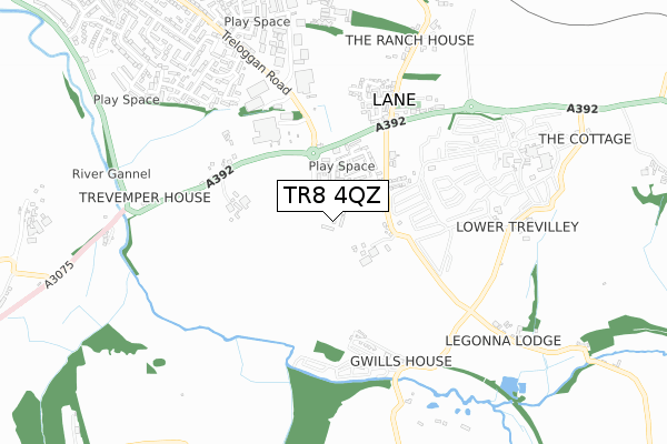 TR8 4QZ map - small scale - OS Open Zoomstack (Ordnance Survey) TR8 4QZ map - small scale - OS Open Zoomstack (Ordnance Survey)
