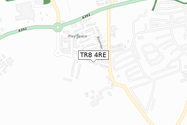 TR8 4RE map - large scale - OS Open Zoomstack (Ordnance Survey) TR8 4RE map - large scale - OS Open Zoomstack (Ordnance Survey)