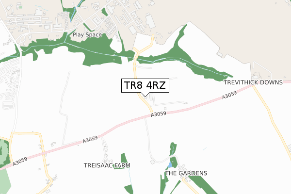 TR8 4RZ map - small scale - OS Open Zoomstack (Ordnance Survey) TR8 4RZ map - small scale - OS Open Zoomstack (Ordnance Survey)