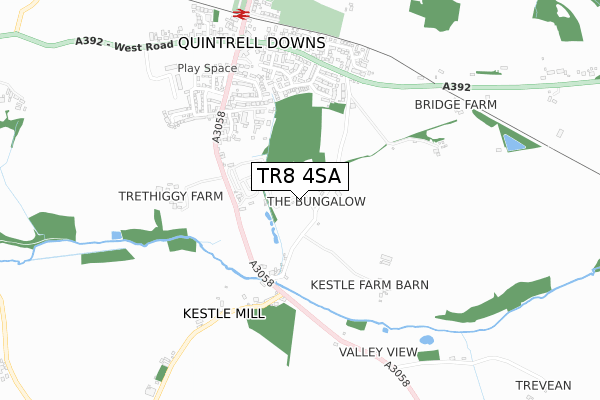 TR8 4SA map - small scale - OS Open Zoomstack (Ordnance Survey) TR8 4SA map - small scale - OS Open Zoomstack (Ordnance Survey)