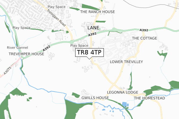 TR8 4TP map - small scale - OS Open Zoomstack (Ordnance Survey) TR8 4TP map - small scale - OS Open Zoomstack (Ordnance Survey)