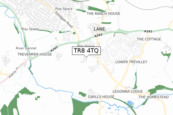TR8 4TQ map - small scale - OS Open Zoomstack (Ordnance Survey)