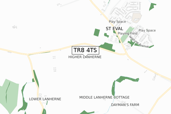 TR8 4TS map - small scale - OS Open Zoomstack (Ordnance Survey)