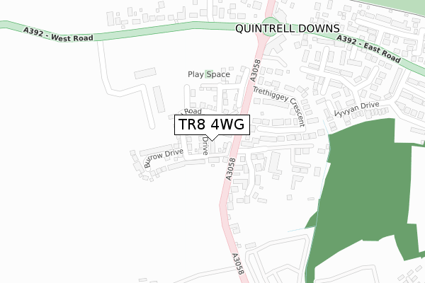 TR8 4WG map - large scale - OS Open Zoomstack (Ordnance Survey) TR8 4WG map - large scale - OS Open Zoomstack (Ordnance Survey)