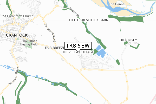 TR8 5EW map - small scale - OS Open Zoomstack (Ordnance Survey) TR8 5EW map - small scale - OS Open Zoomstack (Ordnance Survey)