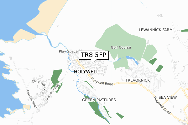 TR8 5FP map - small scale - OS Open Zoomstack (Ordnance Survey) TR8 5FP map - small scale - OS Open Zoomstack (Ordnance Survey)