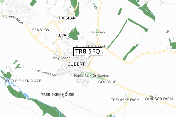 TR8 5FQ map - small scale - OS Open Zoomstack (Ordnance Survey)