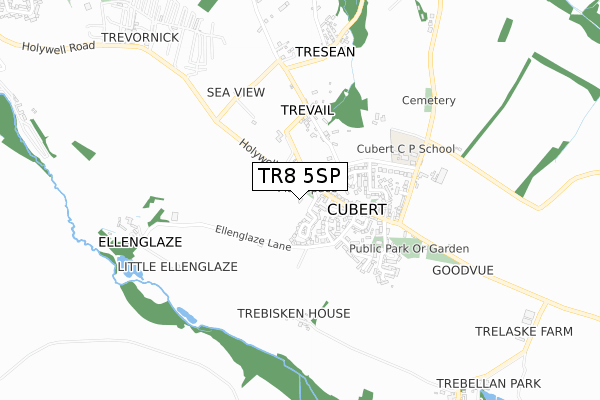 TR8 5SP map - small scale - OS Open Zoomstack (Ordnance Survey)