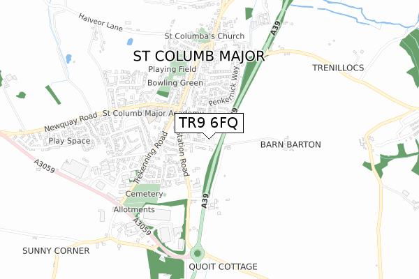 TR9 6FQ map - small scale - OS Open Zoomstack (Ordnance Survey) TR9 6FQ map - small scale - OS Open Zoomstack (Ordnance Survey)