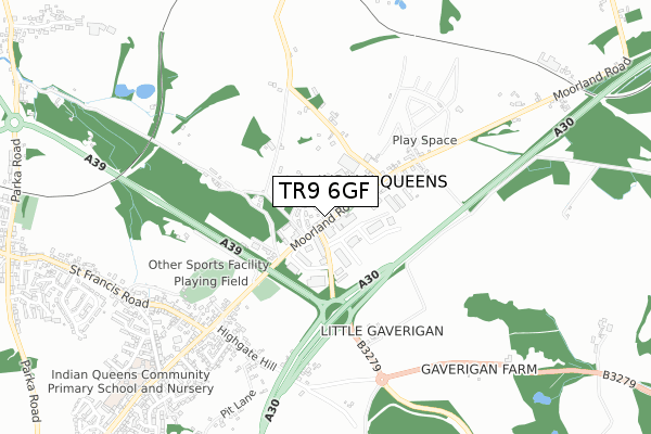 TR9 6GF map - small scale - OS Open Zoomstack (Ordnance Survey) TR9 6GF map - small scale - OS Open Zoomstack (Ordnance Survey)