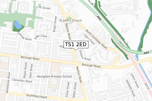 TS1 2ED map - large scale - OS Open Zoomstack (Ordnance Survey)