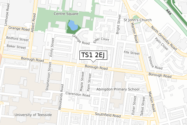 TS1 2EJ map - large scale - OS Open Zoomstack (Ordnance Survey) TS1 2EJ map - large scale - OS Open Zoomstack (Ordnance Survey)