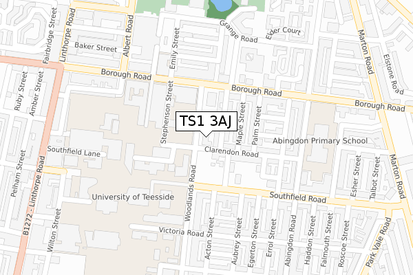 TS1 3AJ map - large scale - OS Open Zoomstack (Ordnance Survey)