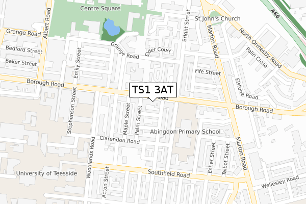 TS1 3AT map - large scale - OS Open Zoomstack (Ordnance Survey) TS1 3AT map - large scale - OS Open Zoomstack (Ordnance Survey)