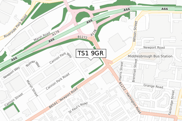 TS1 9GR map - large scale - OS Open Zoomstack (Ordnance Survey) TS1 9GR map - large scale - OS Open Zoomstack (Ordnance Survey)