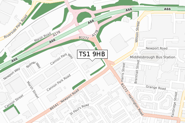 TS1 9HB map - large scale - OS Open Zoomstack (Ordnance Survey) TS1 9HB map - large scale - OS Open Zoomstack (Ordnance Survey)