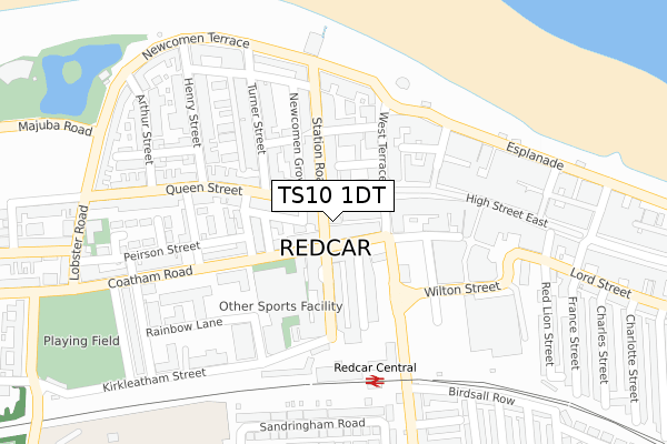 TS10 1DT map - large scale - OS Open Zoomstack (Ordnance Survey)