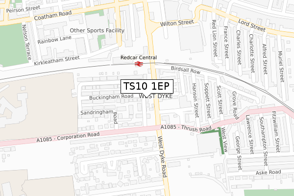 TS10 1EP map - large scale - OS Open Zoomstack (Ordnance Survey)