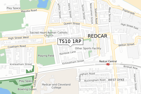 TS10 1RP map - large scale - OS Open Zoomstack (Ordnance Survey)