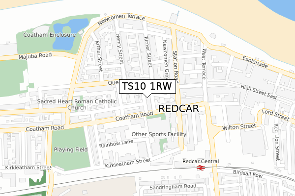 TS10 1RW map - large scale - OS Open Zoomstack (Ordnance Survey)